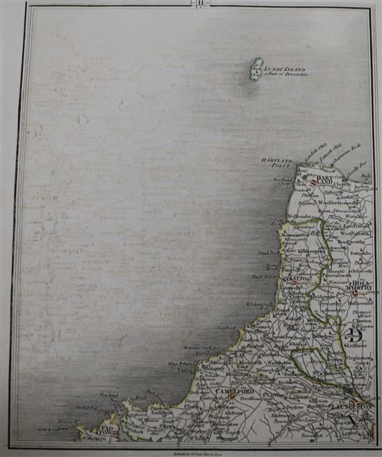 Cary, John - New Map of England and Wales, quarto, calf torn and spine split, some pages loose, lacking some plates,